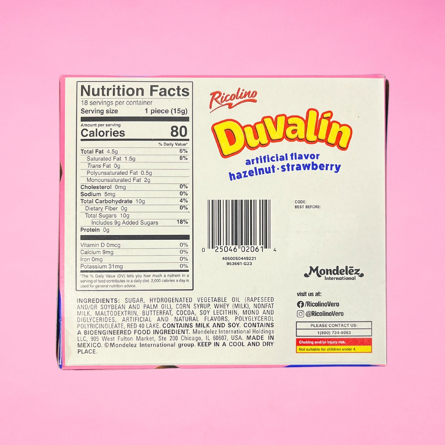 Duvalin Bi Sabor 18-Pack, Hazelnut • Strawberry