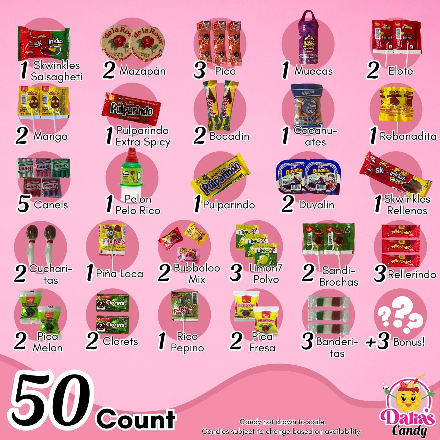 50 Pcs Spicy Mexican Candy Variety Pack